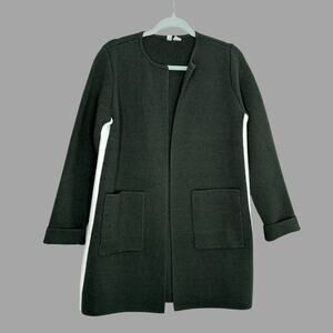 Anthropologie MOTH Long Sleeve Open Cardigan Sweater Green Small Cozy Coatigan